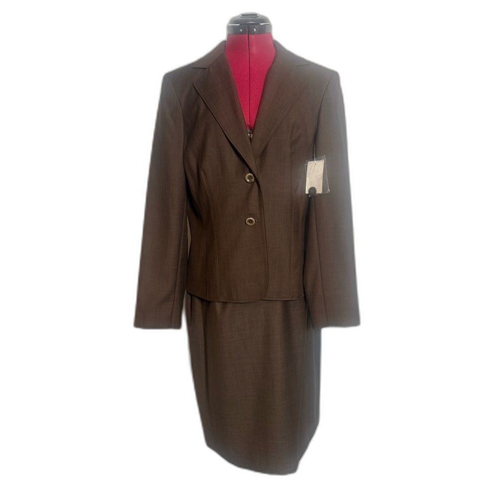 NWT Worthington Skirt Suit Size 10 Deep Chocolate 2-Piece Set Blazer & Skirt